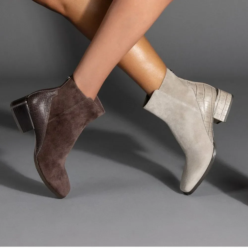 Donald Pliner Light Taupe Suede/Leather Ankle Booties(Size 5M)